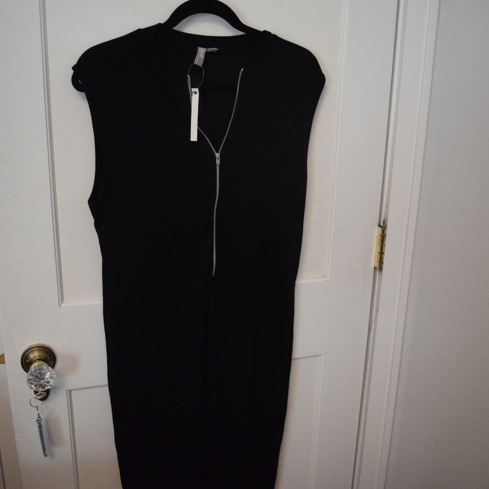 ASOS curve body conscious dress with high neck & silver zipper